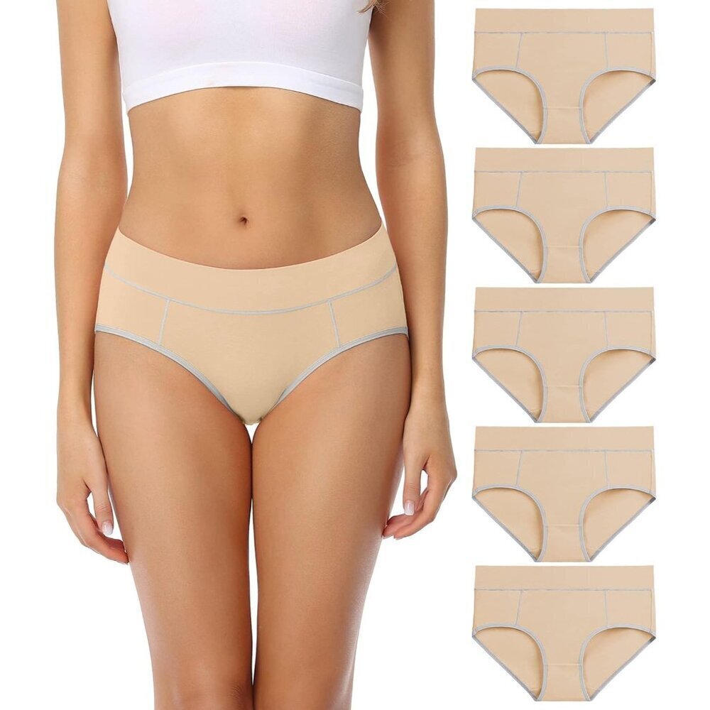 Women's Cotton Briefs 5 Pack Medium Plus Size Breathable Comfortable